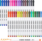 Marqueurs en tissu stylos permanents 36 couleurs écrire peinture