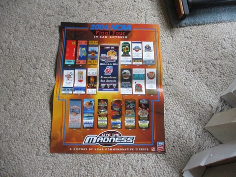 NCAA Final Four UCONN HUSKIES Ticket Poster 2004 Coca Cola Sponsored Basketball Cover