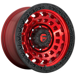17x9 Fuel D632 ZEPHYR CANDY RED BLACK BEAD RING Wheel 5x5 (-12mm)