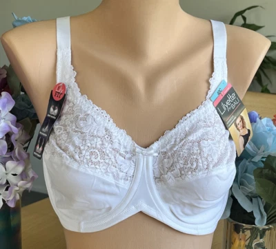 Sujetador minimizador con aros a medida 425 LILYETTE 40C BLANCO ribete de encaje #0428 nuevo con etiquetas Foto 1 de 4