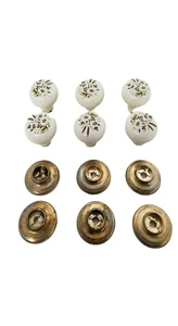 Vintage Gainsborough Hardware Porzellan Schubladenknopf Gänseblümchen Motiv Elfenbein Gold Teil - Bild 1 von 2