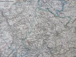 Franconia & Thuringia German Districts 1875 Spruner detailed historical map - Picture 1 of 4