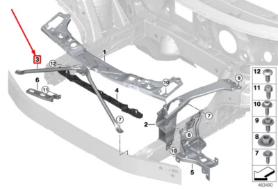 PANEL FRONTAL MINI COOPER CLUBMAN F54 PUNTAL EN V 51647351533 7351533 SIN DEBER 🇺🇸 Foto 1 de 3