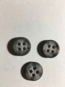 NEW 15 1/2 INCH SHADES OF DARK/LIGHT GRAYS  RIM/4 HOLE GEUINE LONGHORN BUTTONS - Picture 1 of 3