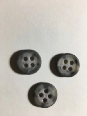 NEW 15 1/2 INCH SHADES OF DARK/LIGHT GRAYS  RIM/4 HOLE GEUINE LONGHORN BUTTONS - Image 1 of 3