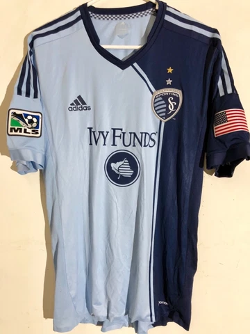 Adidas Authentic MLS Jersey Kansas City Sporting Team Light Blue sz XL Cover