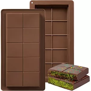 Dubai Chocolate Mold 2 Pack,0.79 Inch Deep Large and Thick Silicone Chocolate Ba - Picture 1 of 6