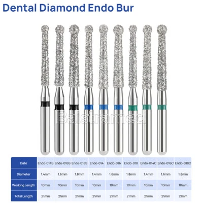 100Pcs AZDENT Dental Diamond Burs Endo Access Bur Open Preparing Pulp Cavity Bur - Image 1 of 4