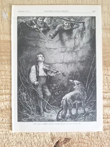THE WOLF-CHARMER.VTG 1887 HARPER'S 11" x 8" GRAVURDRUCK*87 - Bild 1 von 3