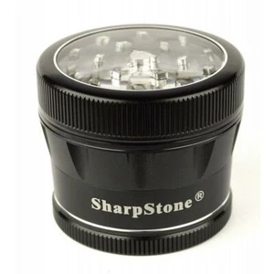 Molinillo de hierbas/especias SharpStone V2 TOP TRANSPARENTE 4 piezas 2,2"" NEGRO AUTÉNTICO - Imagen 1 de 3