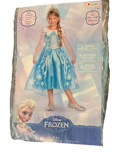 Disney Frozen Elsa Costume Dress & Tiara Set Girls’ Small 4-6X NEW Unopened - Picture 1 of 12