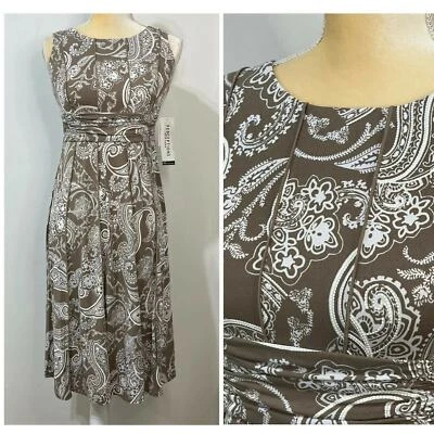 Nuevo con etiquetas Vestido Perceptions New York Talla Petite XS Cachemira Sin Mangas Ajuste y Acampanado Foto 1 de 4