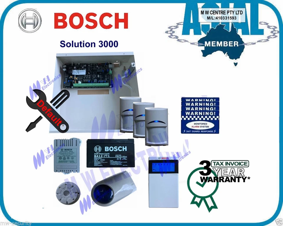 BOSCH ALARM Solution 3000 V2.1  3 PIR security System default setting - image 1 of 1