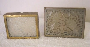 Vintage chinesische Repousse geschnitzte florale weiße Jade Humidor Zigarettenschachtel mit Aschenbecher - Bild 1 von 12