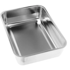 Edelstahl Backformen Servierplatte Bräter Grill Metall Speisetablett - Bild 1 von 12