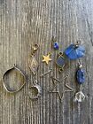 Pendants Charms Jewelry Making Vintage Modern Lot of 10 Boho Blue Moon Star