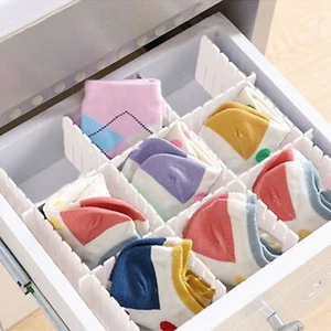 Drawer Organiser Grid Divider Adjustable Storage Separator DIY Board Underwear - Picture 1 of 9