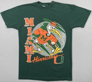 Vintage Miami Hurricanes Shirt Mens Medium Artex USA NCAA College Football 90s - Picture 1 of 6