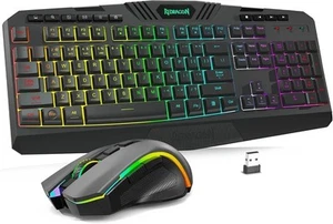 Redragon S101-PKS Gaming Keyboard and Mouse Wireless with Tri-Mode, RGB Keyboard - Picture 1 of 8