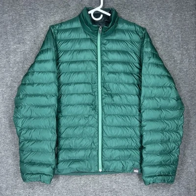 REI Co-op 650 Down Jacket Mens Large Green Puffer Hiking Full Zip Outdoor 878092 - Image 1 of 4