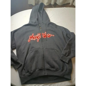 Felpa con cappuccio vintage Y2K Johnny Blaze full zip grigia spessa taglia 2XL - Foto 1 di 8