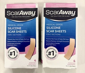 2x ScarAway Medical Grade Silicone Scar Sheets For C-Sections 8 Reusable Sheets - Picture 1 of 6