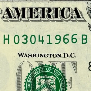 March 4th 1966 3rd April Dollar Bill Uncirculated Birthday Note $1 Fancy Serial - Picture 1 of 6