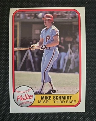 1981 Fleer Mike Schmidt MVP Variation Philadelphia Phillies #5 - Image 1 of 2