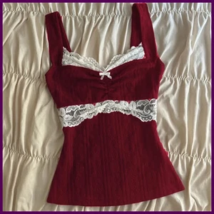 90s Vintage Cutest Lace Trim Camis Women Aesthetic Grunge Slim Fit Milkmaid Vest - Bild 1 von 23