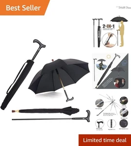 Luxury 34.3-Inch Cane Umbrella with Windbreak Ribs - Perfect for All Outdoors - Picture 1 of 10