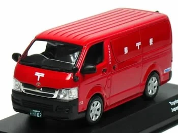 Kyosho 1/43 Toyota Hiace H200 2004 Japan Post Delivery Van Red JC36001PT - Image 1 of 1