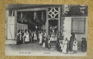 Postal ~ Au Pays du Tabac ~ ALSACIA ~ Cosecha del tabaco ~ SIN ENVIAR POR CORREO - Imagen 1 de 2