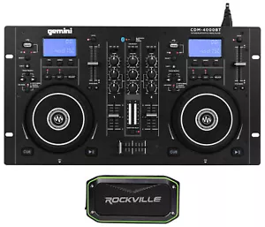 Gemini CDM-4000BT Dual DJ CD/USB Media Player/Mixer + tragbarer Bluetooth Lautsprecher - Bild 1 von 12