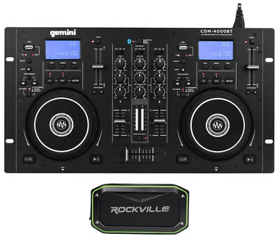 Gemini CDM-4000BT Dual DJ CD/USB Mediaplayer/Mixer + tragbarer Bluetooth Lautsprecher - Bild 1 von 4