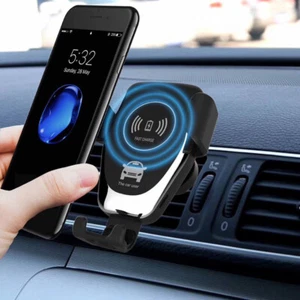 For Samsung Galaxy S10+ Wireless Car Charger Magnetic Air Vent Mount Holder Qi - Picture 1 of 12
