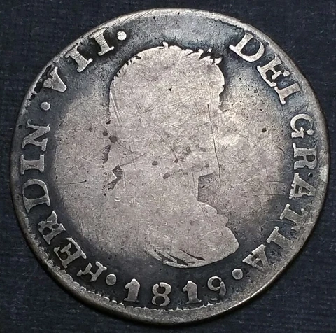 1819 Z AG 2 Reale Mexico Milled Bust Zacatecas World Mint Error Silver Coin $ Cover
