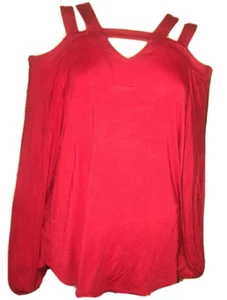 Top KIM & CAMI Mujer Hombro Frío Rojo Talla Grande - Imagen 1 de 8