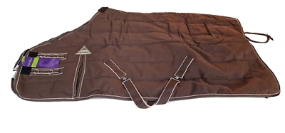 EQUI-THÈME 1200 D Pferdedecke-Outdoor-Weide-Regen-Winter-Decke Braun Beige 115cm - Bild 1 von 4