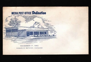 OPC 1962 Media Post Office Dedication Cachet Unused 43540 - Imagen 1 de 1