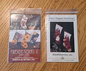 Fireside Socks II Christmas stocking decor felt wool  pattern - Picture 1 of 4