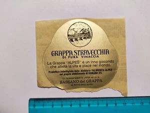 Adhesive Grappa Stravecchia Bassano Del Grappa Sticker Autocollant 80s Original - Picture 1 of 1