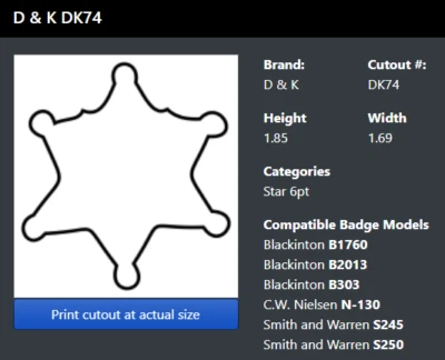 NEW D&K 439  BIFOLD LEATHER WALLET SHERIFF STAR 6PT DK74 B1760 S245 - Image 1 of 4