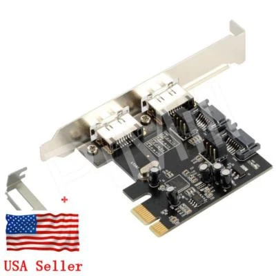 PCI-E Express SATA3 6Gb/s eSATA SATA III Card w/Low Profile Bracket US Stock - Image 1 of 4