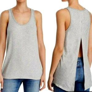 NWT RAG & BONE Kat Split Back Tank Top Modal French Terry Shirt Heather Gray S - Picture 1 of 6