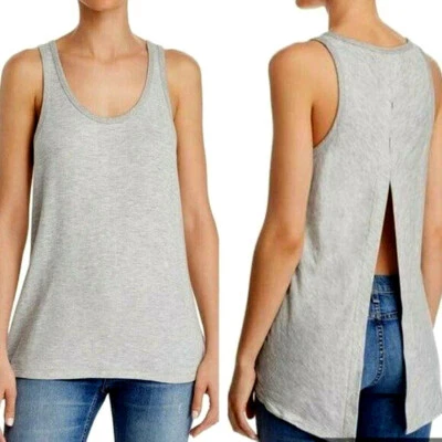 NWT RAG & BONE Kat Split Back Tank Top Modal French Terry Shirt Heather Gray XS - Image 1 of 4