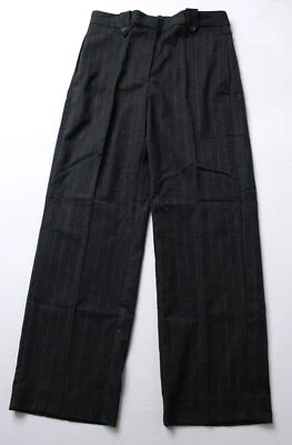 Banana Republic Women's Flannel Straight Trouser AP2 Charcoal Pinstripe Size: 2 - Image 1 of 4
