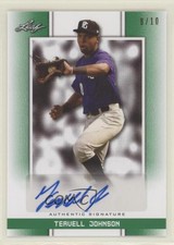 2019 Leaf Perfect Game National Showcase Green /10 Tervell Johnson #BA-TJ1 Auto