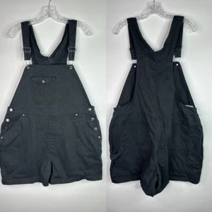 Vintage Cherokee Black Cotton Shortalls Size 18W - Picture 1 of 8