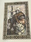 Vintage 1978 Signed Original Colored Art Work Sketch THE WHITE WOLF 17”X 24”
