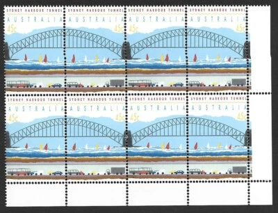 Australia #1296c 1992 Sydney Harbor Bridge and Tunnel pairs MNH blocks of 4 - Image 1 of 2